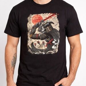 Men’s Samurai Warrior Graphic Tee Black XL Gildan Softstyle Japanese Art T-Shirt